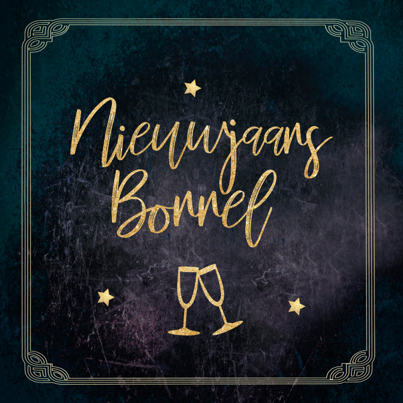 Uitnodiging great gatsby stijl nieuwjaarsborrel - Nieuwjaarskaarten Nieuwjaarskaarten - Uitnodiging great gatsby stijl nieuwjaarsborrel