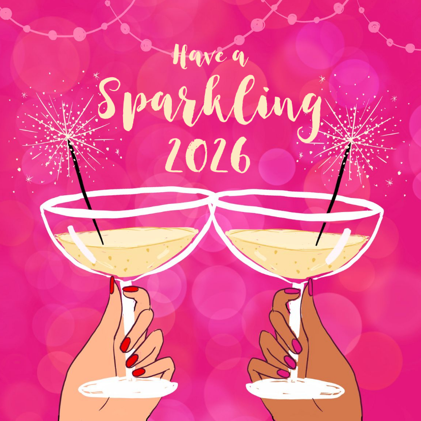 Nieuwjaarskaarten - Uitnodiging nieuwjaarsborrel sterretjes hip champagne 