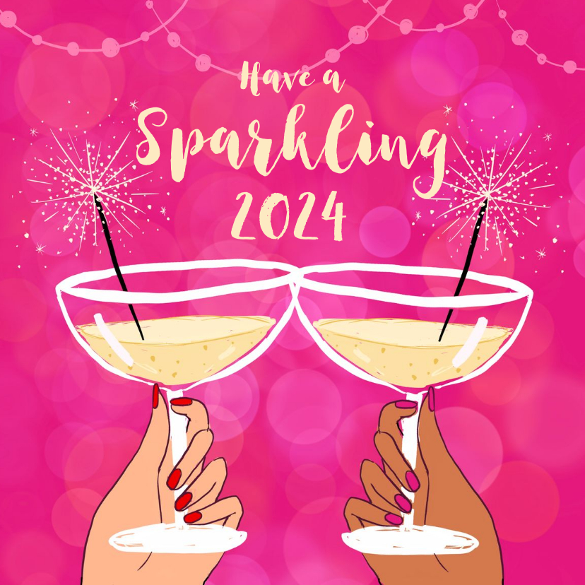 Nieuwjaarskaarten - Uitnodiging nieuwjaarsborrel sterretjes hip champagne 