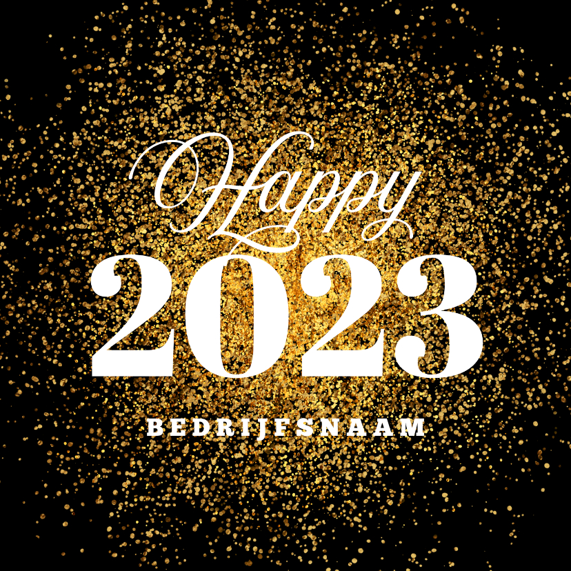 Zakelijke nieuwjaarskaart goud glitter vuurwerk 2023 - Nieuwjaarskaarten Nieuwjaarskaarten - Zakelijke nieuwjaarskaart goud glitter vuurwerk 2023