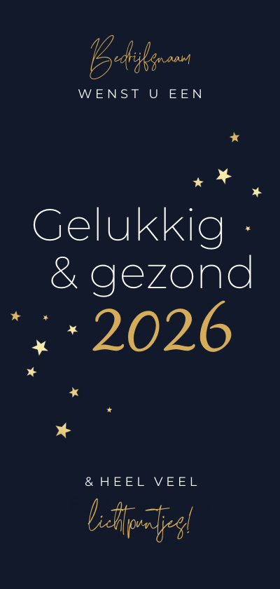 Zakelijke nieuwjaarskaart gouden sterretjes 2027 - Nieuwjaarskaarten Nieuwjaarskaarten - Zakelijke nieuwjaarskaart gouden sterretjes 2027