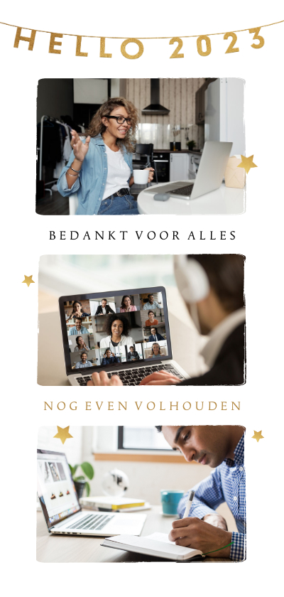 Zakelijke nieuwjaarskaart medewerkers hello 2023 bedankt - Nieuwjaarskaarten Nieuwjaarskaarten - Zakelijke nieuwjaarskaart medewerkers hello 2023 bedankt