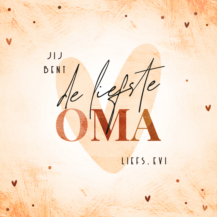 Oma kaart met naam en hart liefste oma stijlvol - Opa en Oma kaarten Opa en Oma kaarten - Oma kaart met naam en hart liefste oma stijlvol