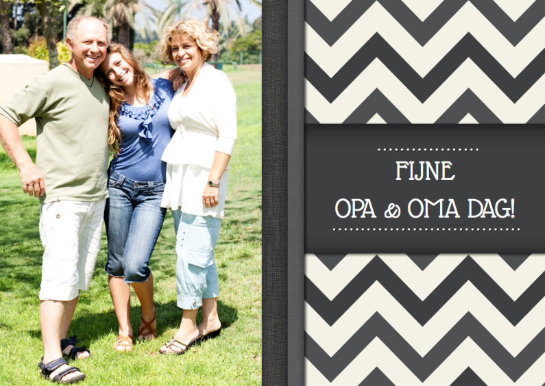 Opa en Oma dag Zigzag Foto - Opa en Oma kaarten Opa en Oma kaarten - Opa en Oma dag Zigzag Foto