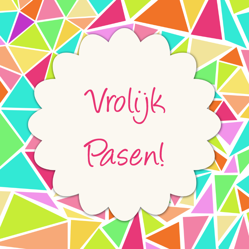 3hoek vrolijk Pasen - DH - Paaskaarten Paaskaarten - 3hoek vrolijk Pasen - DH