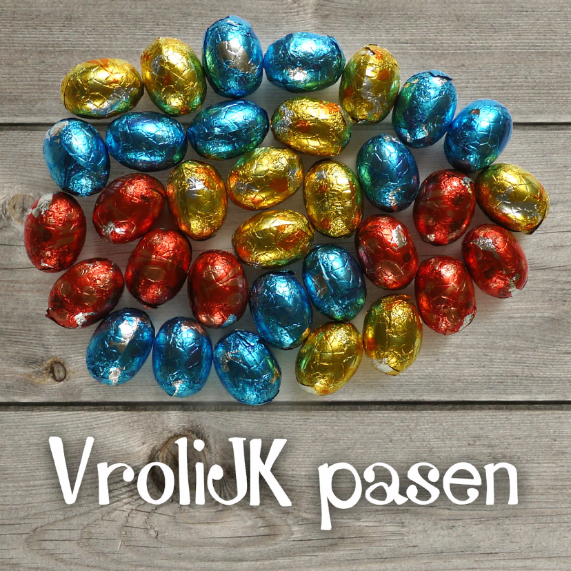 Paaskaart chocolade paasei - Paaskaarten Paaskaarten - Paaskaart chocolade paasei