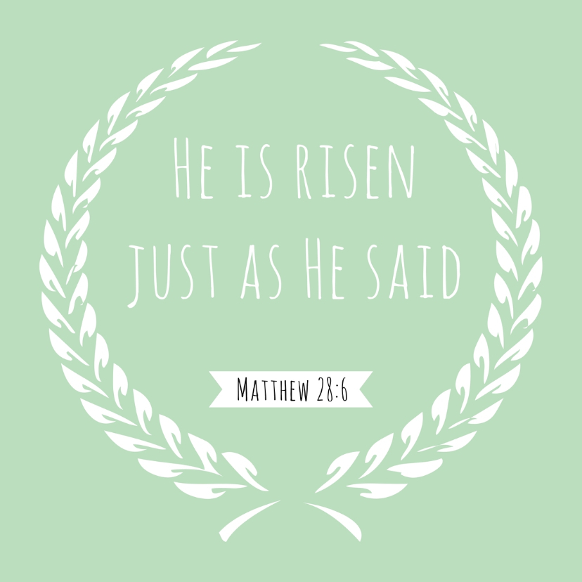 Paaskaarten - Paaskaart "He is risen" religieuze tekst