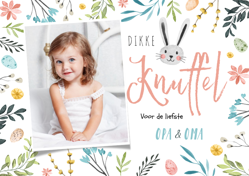Paaskaart lente eieren vrolijk waterverf foto paashaas - Paaskaarten Paaskaarten - Paaskaart lente eieren vrolijk waterverf foto paashaas