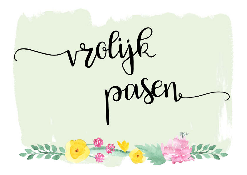 Paaskaarten - Paaskaart pastelbloemen