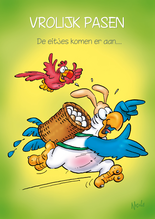 rocco pasen 2 papegaai struikelt - Paaskaarten Paaskaarten - rocco pasen 2 papegaai struikelt