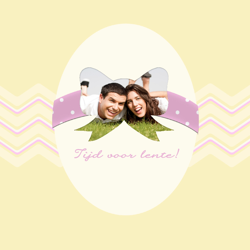 Tijd voor lente ei met fotostrik - Paaskaarten Paaskaarten - Tijd voor lente ei met fotostrik