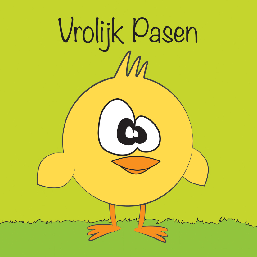 Vrolijk pasen kuikentje - Paaskaarten Paaskaarten - Vrolijk pasen kuikentje