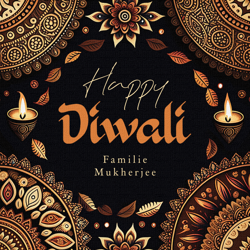 Bijzondere Diwali kaart mandala lichtjes patroon stijlvol - Religieuze kaarten Religieuze kaarten - Bijzondere Diwali kaart mandala lichtjes patroon stijlvol