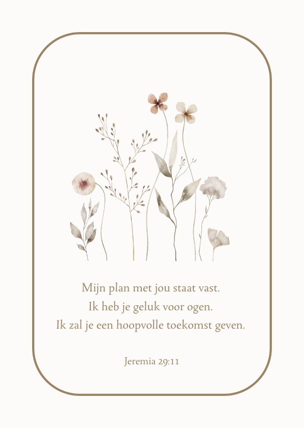 Religieuze kaarten - Christelijke kaart bijbeltekst naturel droogbloemen