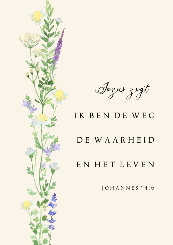 Religieuze kaarten - Christelijke kaart veldbloemen