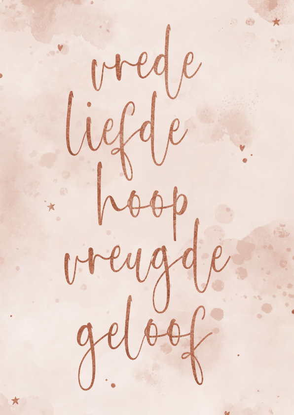 Religieuze kaarten - Christelijke religiekaart vrede liefde hoop vreugde geloof