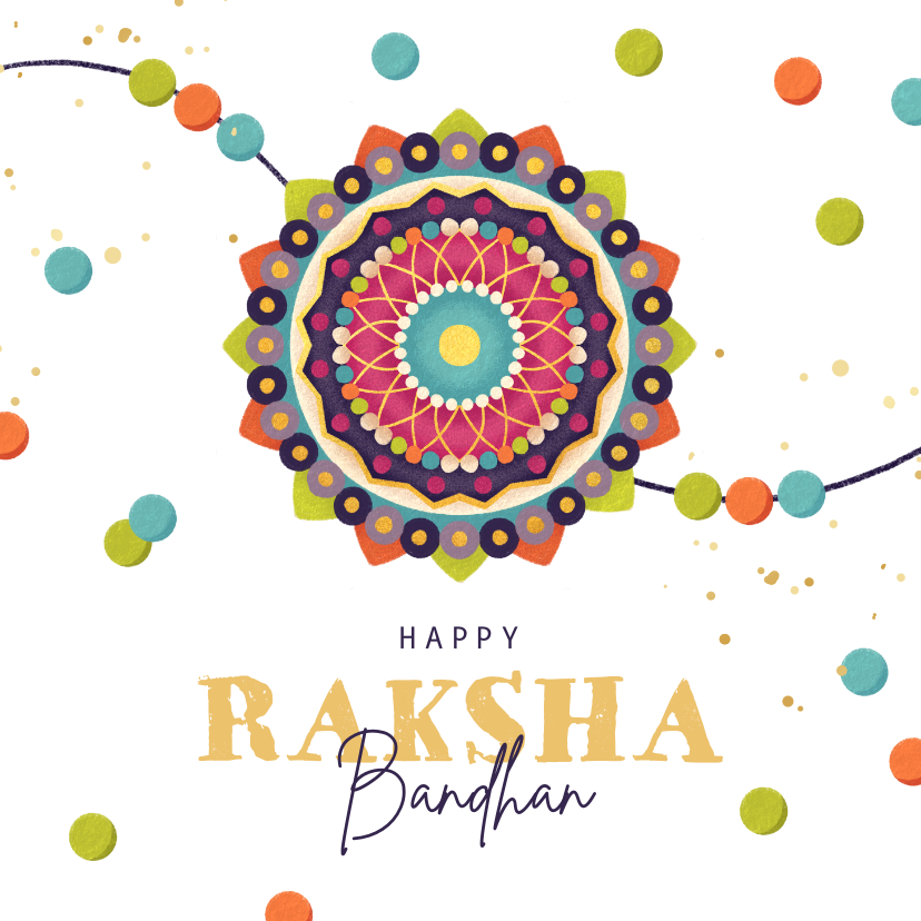 Hindi kaart Raksha Bandhan armband kralen mandala - Religieuze kaarten Religieuze kaarten - Hindi kaart Raksha Bandhan armband kralen mandala