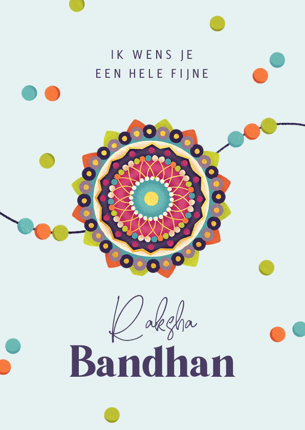 Hindi Raksha Bandhan armbanden kralen mandala - Religieuze kaarten Religieuze kaarten - Hindi Raksha Bandhan armbanden kralen mandala