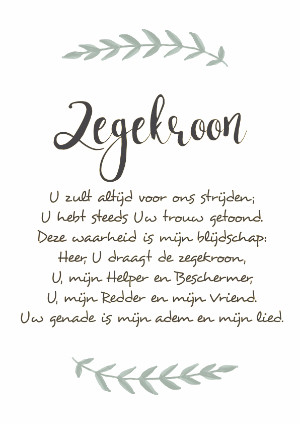 Religieuze kaarten - Opwekking 764 - Zegekroon WW