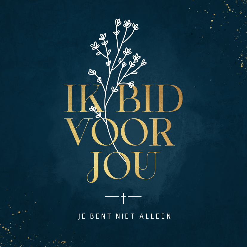 Religieuze kaarten - Religiekaart sterkte christelijk typografisch goud bloemen