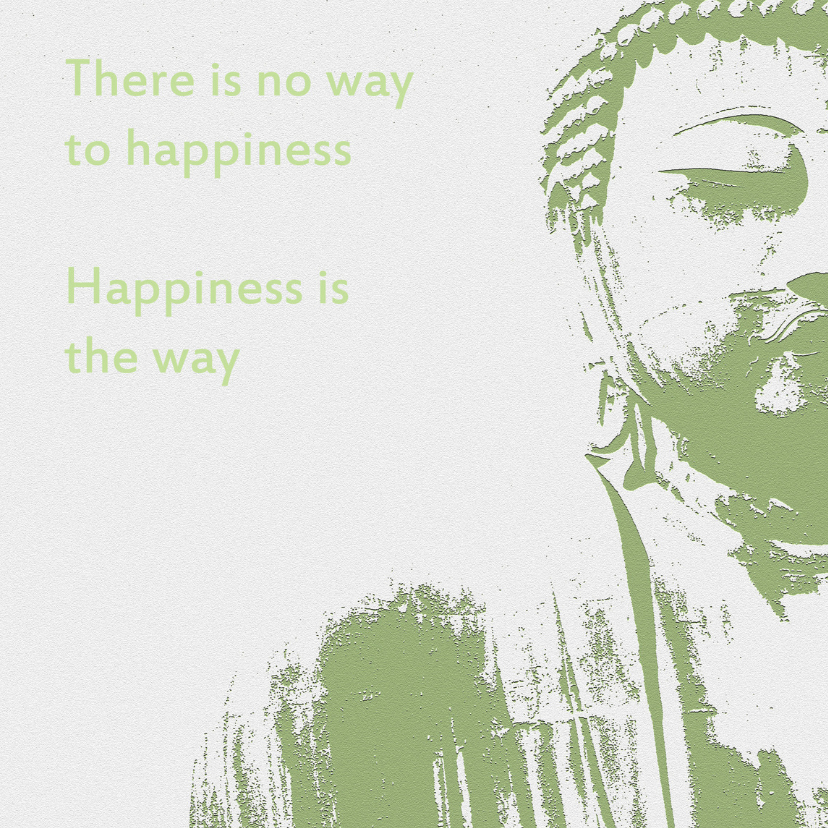 Religieuze kaarten - Spirituele kaart Buddha Happiness