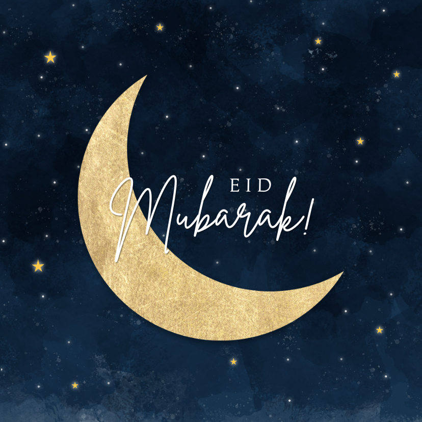 Religieuze kaarten - Stijlvolle religiekaart Eid Mubarak voor offerfeest met maan