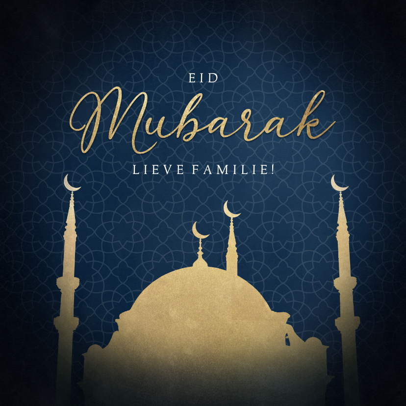 Religieuze kaarten - Stijlvolle religiekaart moskee Eid Mubarak offerfeest 