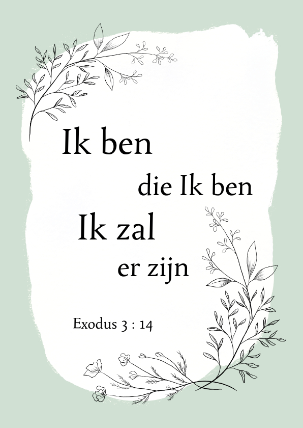 Religieuze kaarten - Wenskaart bijbeltekst Exodus, aanpasbaar