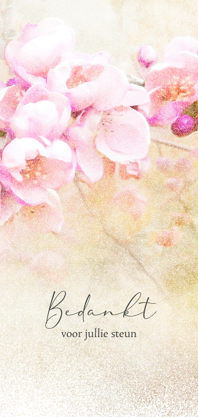 Rouwkaarten - Bedankkaart mooiste lente bloesem