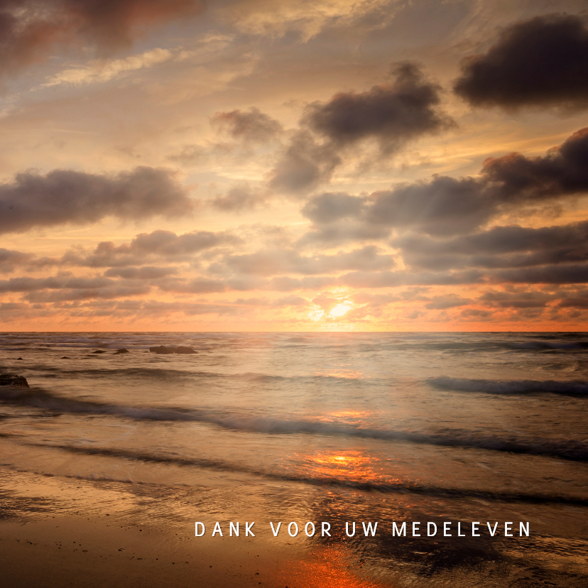 Rouwkaarten - Bedankkaart na overlijden met foto van een ondergaande zon
