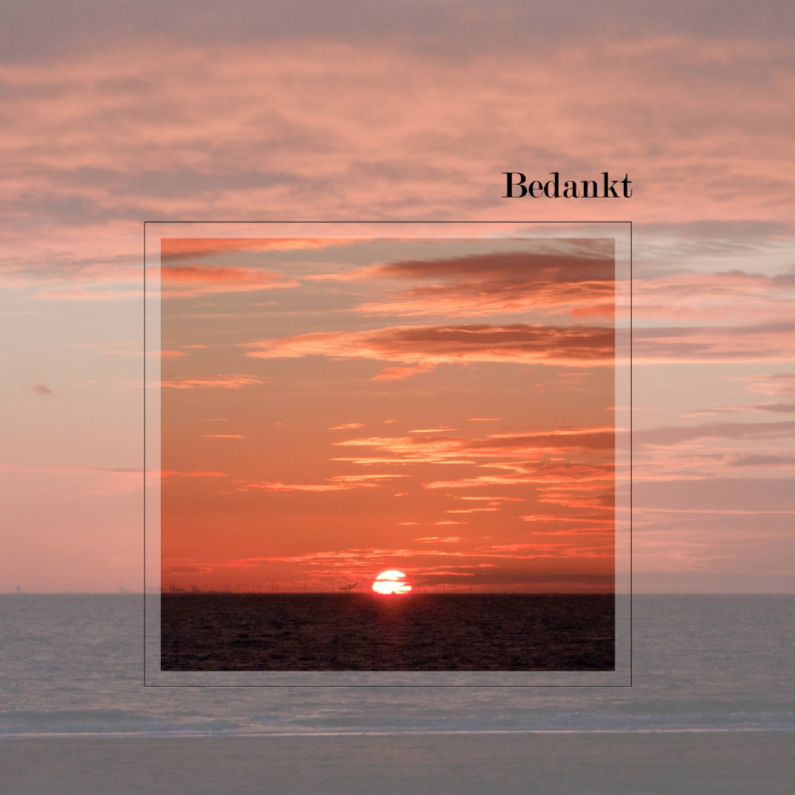 Bedankkaart na overlijden-zonsondergang - Rouwkaarten Rouwkaarten - Bedankkaart na overlijden-zonsondergang
