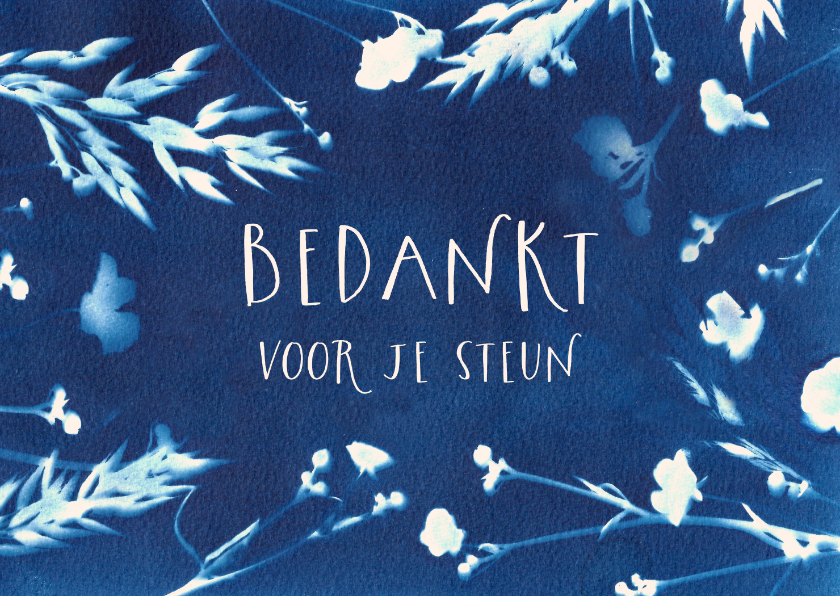 Bedankkaart wilde bloemen blauw - Rouwkaarten Rouwkaarten - Bedankkaart wilde bloemen blauw