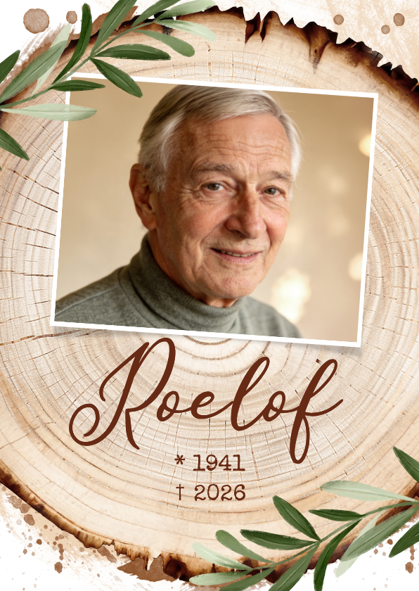 Rouwkaarten - Herinneringskaart natuur boom foto takjes natuurlijk eco