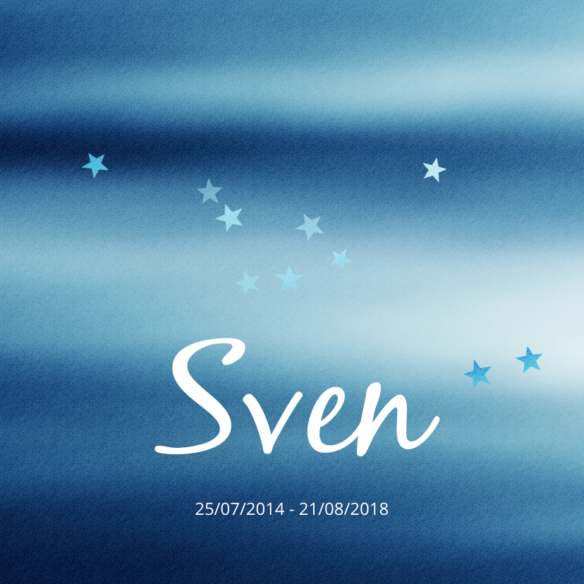 Rouwkaarten - Lieve rouwkaart voor baby of kind sterren