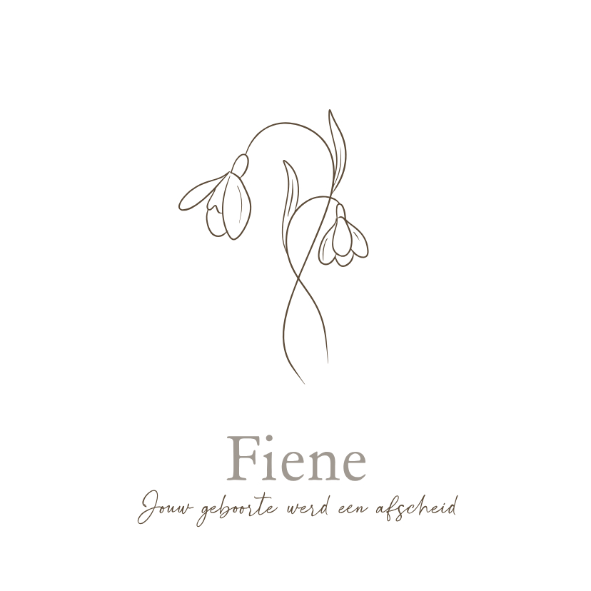 Minimalistisch rouwkaartje met sneeuwklokje voor baby - Rouwkaarten Rouwkaarten - Minimalistisch rouwkaartje met sneeuwklokje voor baby