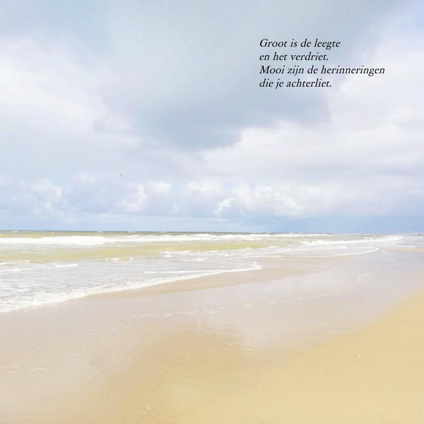Mooie rouwkaart met lucht, strand en zee - Rouwkaarten Rouwkaarten - Mooie rouwkaart met lucht, strand en zee
