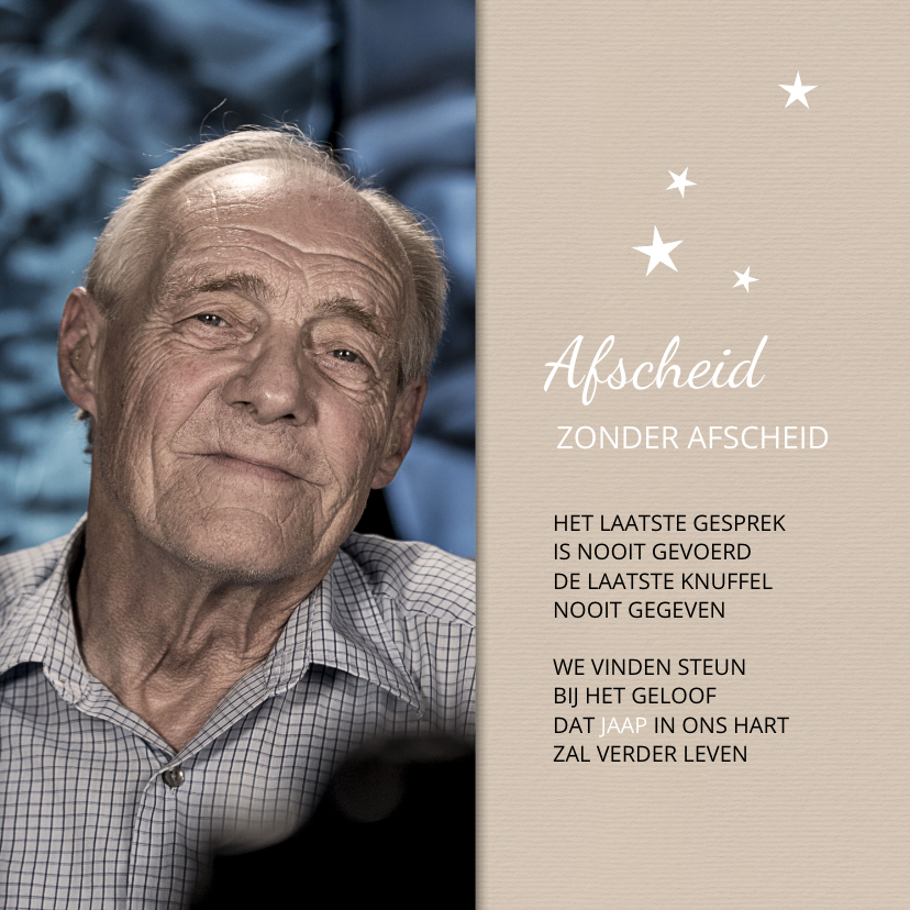Rouw Afscheid zonder afscheid - Rouwkaarten Rouwkaarten - Rouw Afscheid zonder afscheid