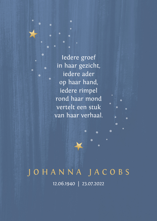 Rouw Bedankt Verhaal van een voltooid leven - Rouwkaarten Rouwkaarten - Rouw Bedankt Verhaal van een voltooid leven