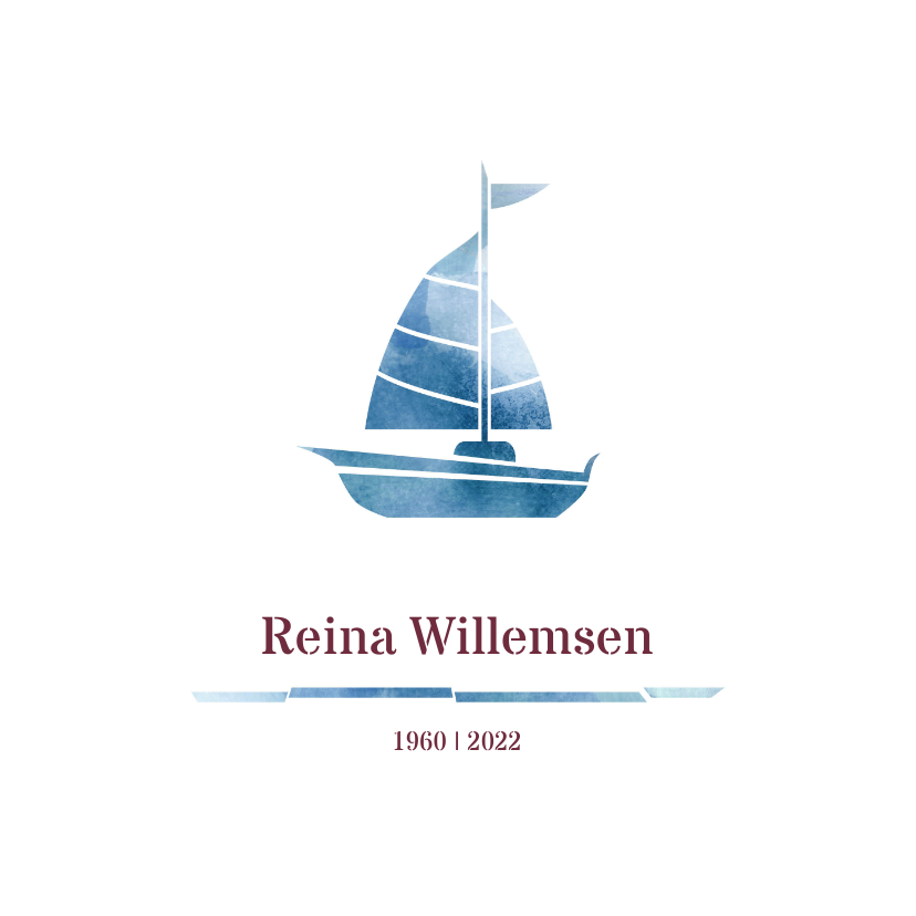 Rouw hobby watersport zeilen - Rouwkaarten Rouwkaarten - Rouw hobby watersport zeilen