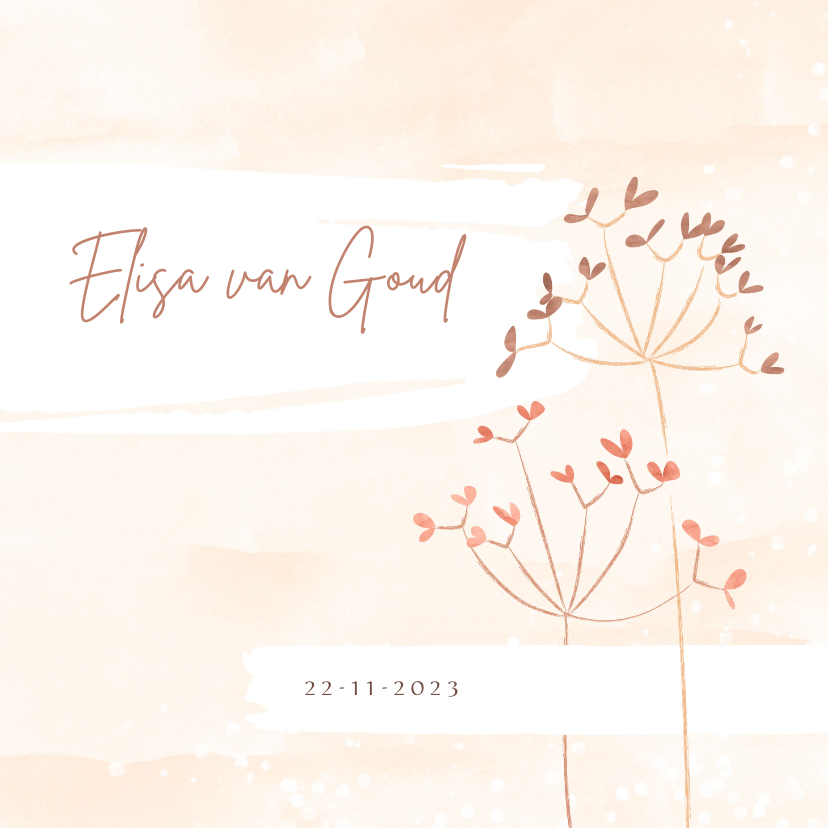 Rouwkaart aquarel met twee wilde bloemen in de wind - Rouwkaarten Rouwkaarten - Rouwkaart aquarel met twee wilde bloemen in de wind