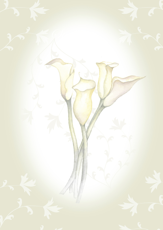 Rouwkaart aquarelbloemen - Rouwkaarten Rouwkaarten - Rouwkaart aquarelbloemen