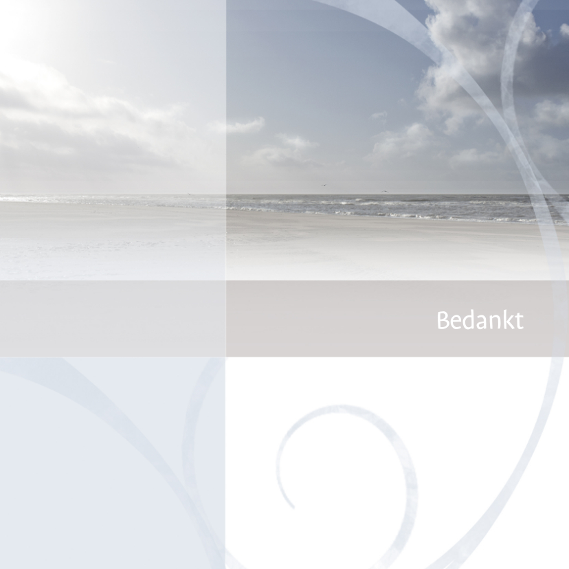 Rouwkaarten - Rouwkaart bedankt blauwe zee