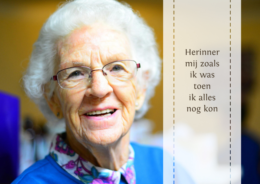 Rouwkaarten - rouwkaart herinner mij met foto