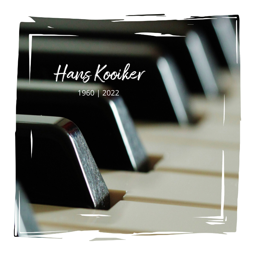 rouwkaart hobby piano - Rouwkaarten Rouwkaarten - rouwkaart hobby piano