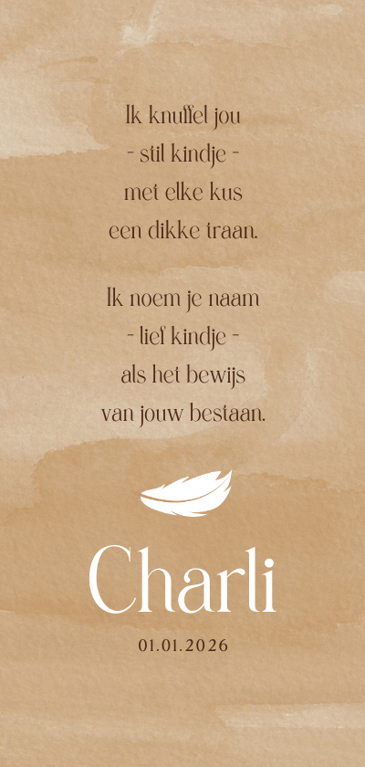 Rouwkaart Ik noem je naam als bewijs van jouw bestaan - Rouwkaarten Rouwkaarten - Rouwkaart Ik noem je naam als bewijs van jouw bestaan