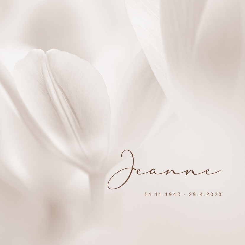 Rouwkaarten - Rouwkaart tulpen