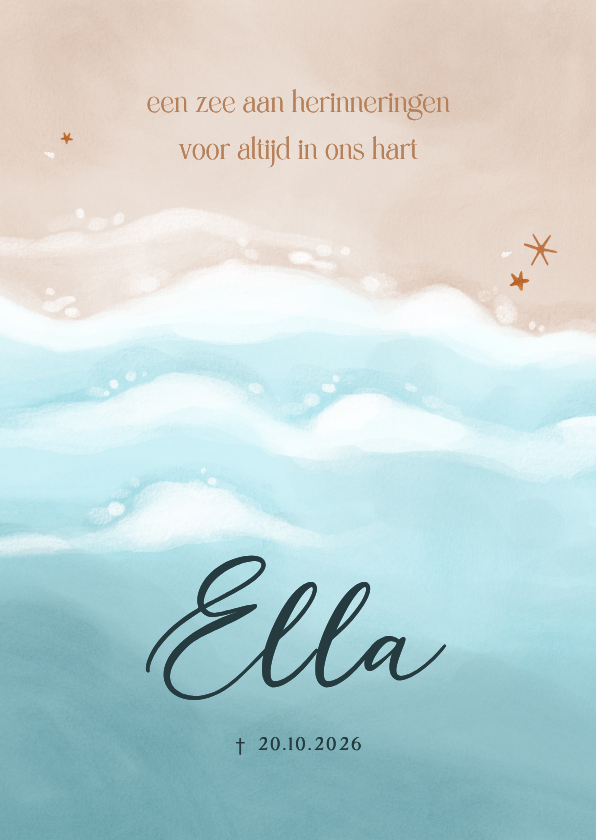 Rouwkaart uitvaart strand en zee - Rouwkaarten Rouwkaarten - Rouwkaart uitvaart strand en zee