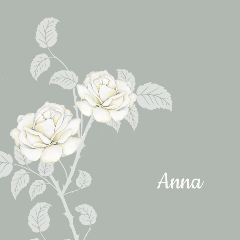 Rouwkaarten - Rouwkaart witte rozen