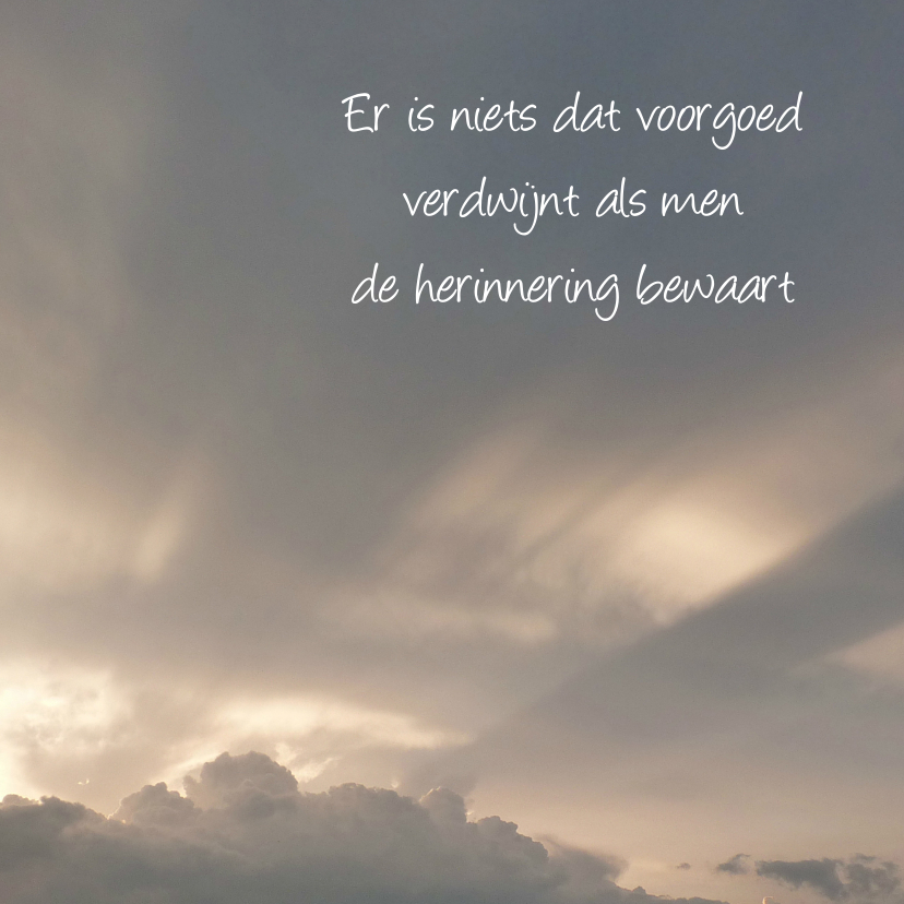 Rouwkaart wolken - SK - Rouwkaarten Rouwkaarten - Rouwkaart wolken - SK