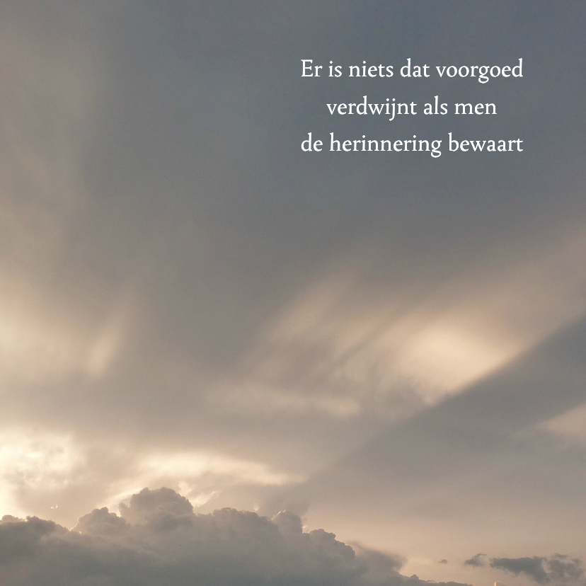 Rouwkaart - Wolken - Rouwkaarten Rouwkaarten - Rouwkaart - Wolken